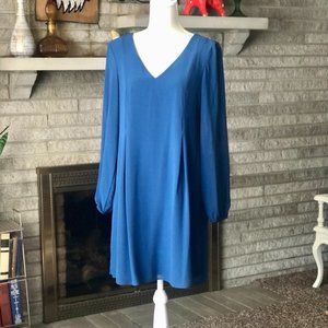 Semi-sheer & Flowy Sapphire Blue Tunic Dress